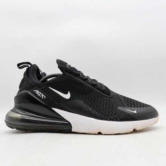 Nike Air Max 270 Men's Size 11.5 Black White Athletic Running Walking Sneakers - Picture 1 of 9